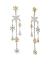 BETSEY JOHNSON FAUX STONE SNOWFLAKE CHANDELIER EARRINGS