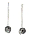 Betsey Johnson Faux Stone Spider Disco Ball Rhinestone Linear Earrings In Multi