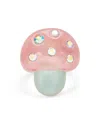 Betsey Johnson Faux Stone Spring Mushroom Cocktail Ring In Pink,rhodium
