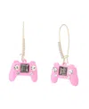 Betsey Johnson Faux Stone Straight Game Controller Dangle Earrings
