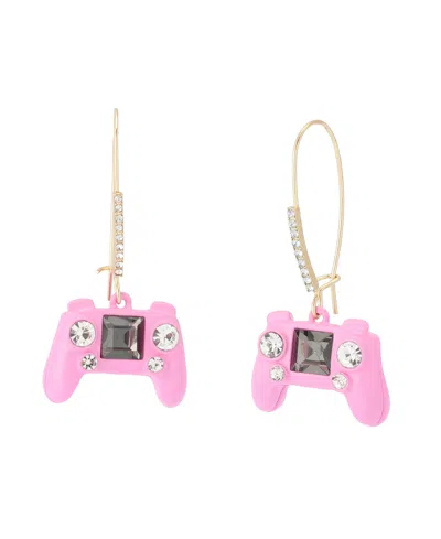Betsey Johnson Faux Stone Straight Game Controller Dangle Earrings