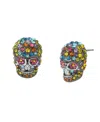 Betsey Johnson Faux Stone Sugar Skull Stud Earrings