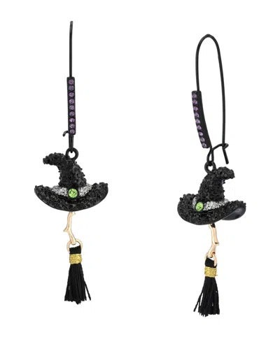 Betsey Johnson Faux Stone Witch Hat Dangle Earrings In Multi