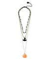 Betsey Johnson Faux Stone Witch Pumpkin Charm Layered Necklace