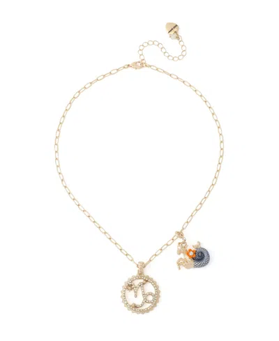 Betsey Johnson Faux-stone Capricorn Celestial Pendant Necklace Charm Zodiac Set In Multi