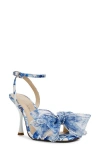 Betsey Johnson Fawn Slingback Sandal In White/blue Floral