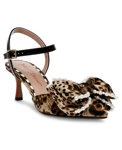 Betsey Johnson Felipe Dress Sandal With Bow In Leopard