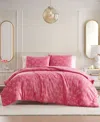 Betsey Johnson Flirty Bows Embossed Plush Comforter Set, Twin In Pink