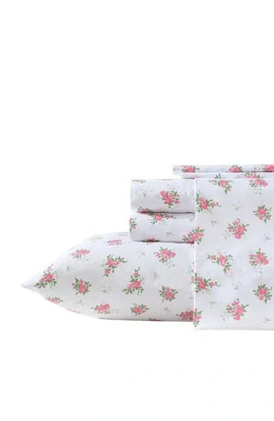 Betsey Johnson Floral Dreams Microfiber Sheet Set In White