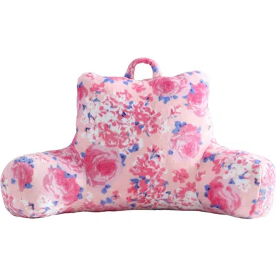 Betsey Johnson Floral Plush Back Rest Decor Pillow In Pink