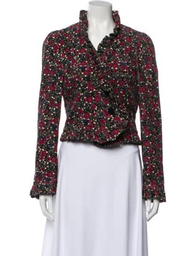 Pre-owned Betsey Johnson Floral Print Evening Jacket In Multi
