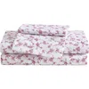 Betsey Johnson Floral Toile Sheet Set In White