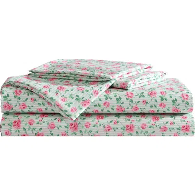 Betsey Johnson Flower Fun Sheet Set In Light Pastel Green