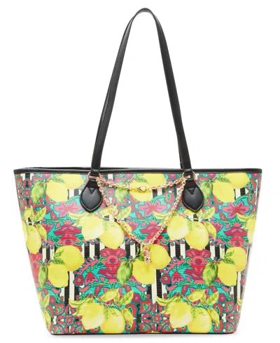 Betsey Johnson Fresh N Fruity Tote With Necklace In Yellow