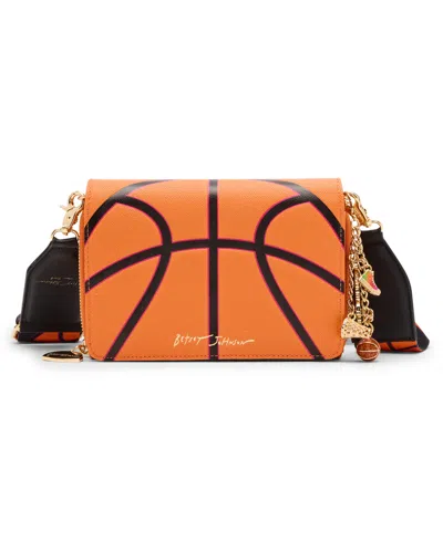 Betsey Johnson Game Time Wallet Crossbody In Orange