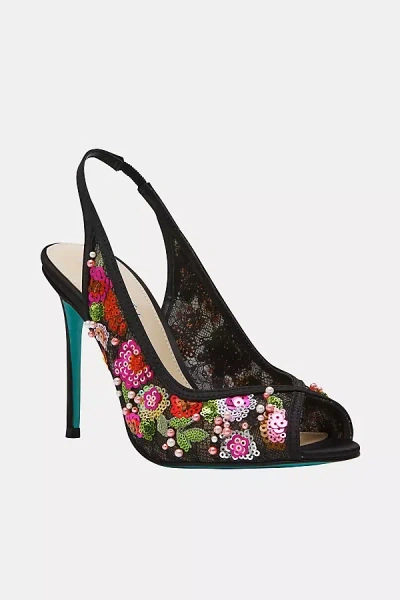 Betsey Johnson Gerri Sequin Heels In Black