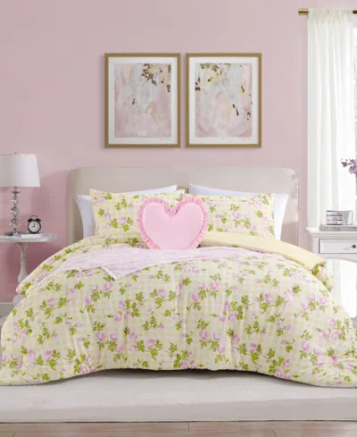 Betsey Johnson Gingham Rose Microfiber 4-piece Comforter Set, Twin/twin Xl In Multi