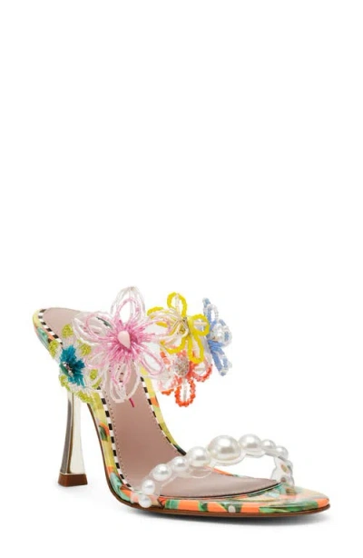 Betsey Johnson Goldiee Slide Sandal In Yellow Multi