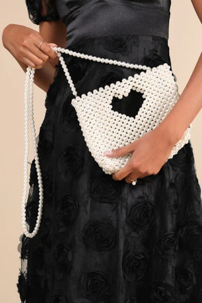 Betsey Johnson Gossip Pearl White Crossbody Bag
