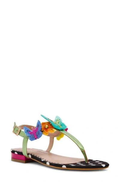 Betsey Johnson Halie T-strap Sandal In Black Multi