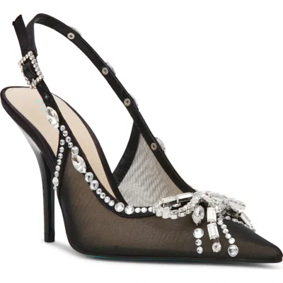 Betsey Johnson Halle Pointed Toe Slingback Pump In Black
