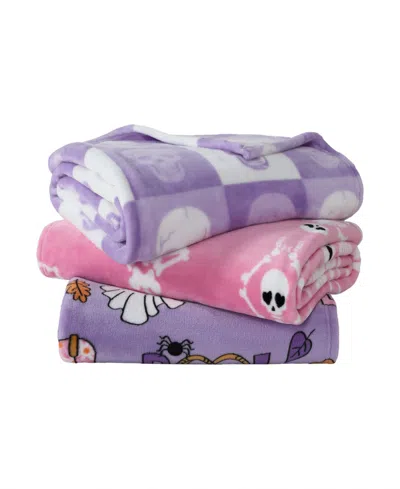 Betsey Johnson Halloween Printed Ultra Soft Plush Blanket, 70" X 50" In Purple