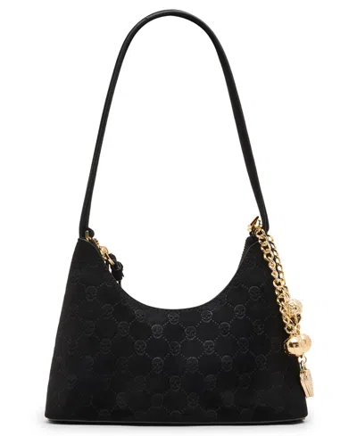Betsey Johnson Headliner Deboss Medium Shoulder Handbag In Black