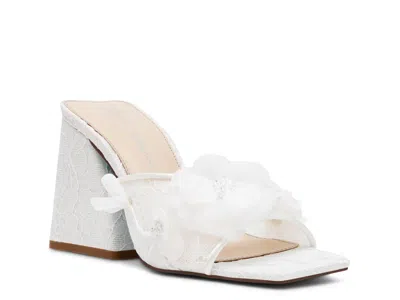 Betsey Johnson Heath Mule Heels In White