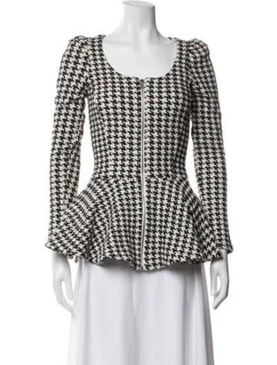 Pre-owned Betsey Johnson Houndstooth Print Jacket In Multicolor