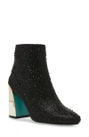 Betsey Johnson Sb-hugo Womens Rhinestone Man Made Ankle Boots In Black