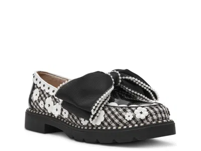 Betsey Johnson Hurley Loafer In Black/white Plaid