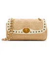 Betsey Johnson Icon Hearts Flap Small Crossbody Bag In Natural