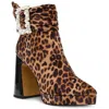 Betsey Johnson Idris Womens Block Heel Pointed Toe Ankle Boots In Multi