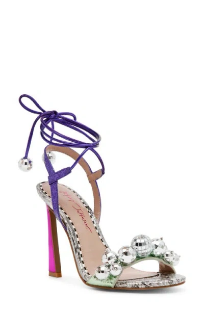 Betsey Johnson Women's Jager Disco Ball Detailed Lace-up Dress Sandals In Snake Multi