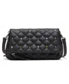 Betsey Johnson Jaw Dropping Quilt Tunnel Flap Clutch Bag In Black