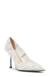 Betsey Johnson Jenii Sequin Mesh Pump In White