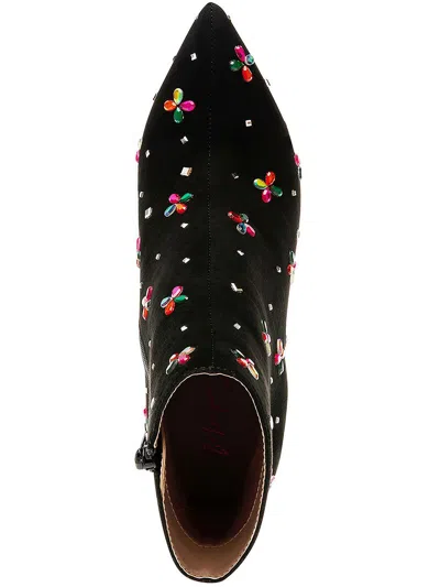 Betsey Johnson Joise Womens Embellished Man Made Ankle Boots In Multi