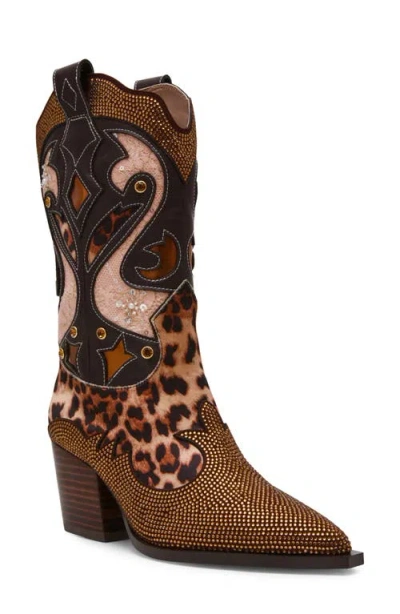 Betsey Johnson Journie Western Boot In Brown