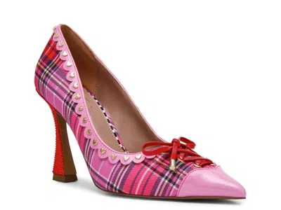 Betsey Johnson Jovi Studded Pointed Toe Pump In Pink