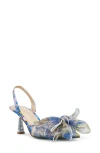 Betsey Johnson Sb-kelli Blue Tulip Floral Bow Pointed-toe Pumps In Blue Tulip