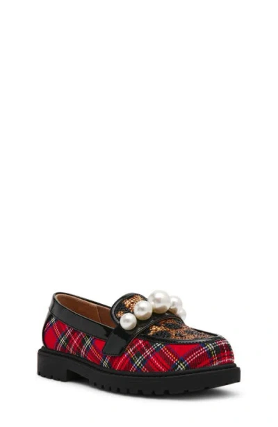 Betsey Johnson Kids' Harlo Platform Loafer In Red