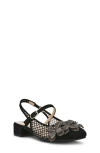 Betsey Johnson Little And Big Girls Sofya Mesh Flats With Flowers In Black