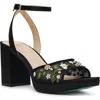 Betsey Johnson Kirra Ankle Strap Sandal In Black