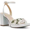 Betsey Johnson Women's Kirra Floral Beaded Platform Dress Sandals In Ivory
