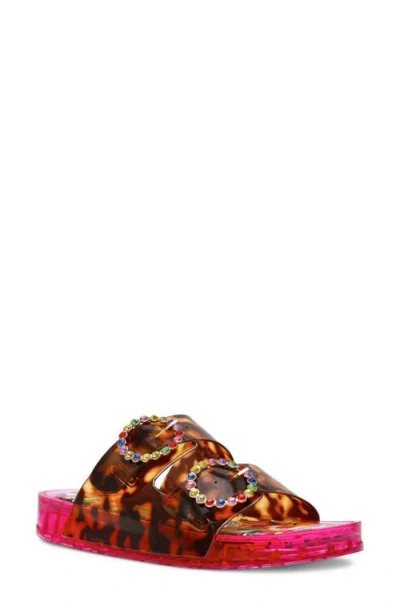 Betsey Johnson Landin Two-strap Jelly Sandal In Brown