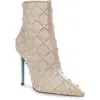 Betsey Johnson Larkk Womens Embellished Mesh Booties In Brown