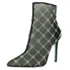 Betsey Johnson Larkk Womens Mesh Embellished Ankle Boots In Black