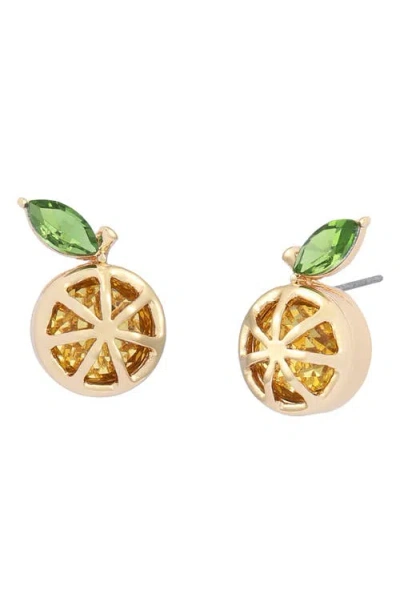 Betsey Johnson Lemon Stud Earrings In Yellow