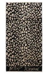 Betsey Johnson Leopard Beach Towel In Black