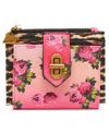 Betsey Johnson Leopard Floral Bifold Wallet In Pink Multi